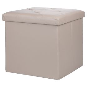 Pouf contenitore multiuso 38x38xh.38 cm, tortora, Sibilla