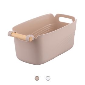 Cestino portatutto in plastica pp, impugnatura in bamb&#249; 27x14,5x11,8 cm, S&#236;ordine