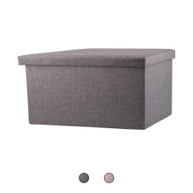 Panca contenitore multiuso effetto lino 76x38x38 cm, Sibilla