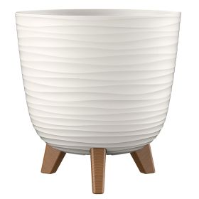 Vaso arredo tondo Aurora Luna 25x24 cm, bianco