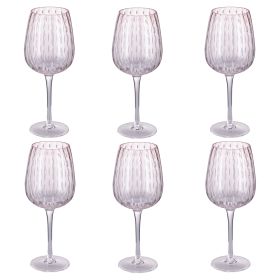 Set 6 calici 500 ml in vetro lavorato, Shiraz Pink