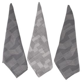 Set 3 strofinacci da cucina in cotone 50x70 cm, tortora, Sibilla