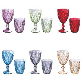 Set bicchieri acqua e calici vino da 12 pezzi, Elizabeth Color Sibilla