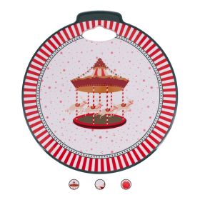 Mattonella decorativa natalizia in ceramica, Xmas Circus