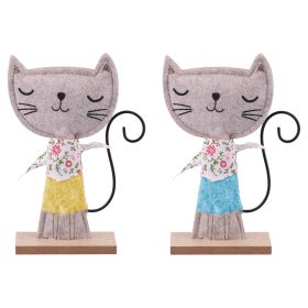 Gatto decorativo in legno e poliestere h. 20 cm, Miao