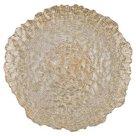 Sottopiatto in vetro champagne, Wavy