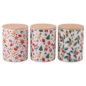 Biscottiera in ceramica 2000 ml con coperchio in bambù