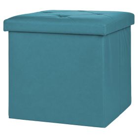 Pouf contenitore multiuso 38x38xh.38 cm, ottanio, Sibilla