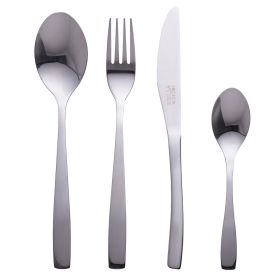 Set 4 posate in acciaio, silver lucido, Manhattan Sibilla