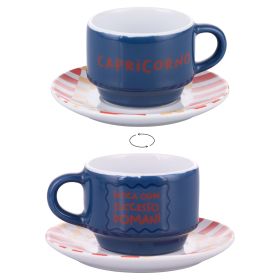 Tazzina caff&#232; 100 ml con piattino, More Amor Capricorno
