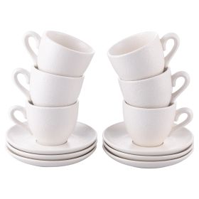 Set 6 tazzine caff&#232; 90 ml con piattino in gres, Horeca White