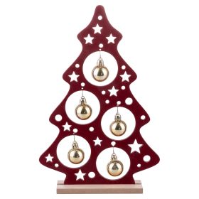 Albero di Natale in legno con palline dorate, Xmas Chic