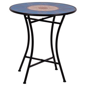 Tavolo tondo da esterno Ø70x75 cm in ferro e ceramica, Tropea Esté