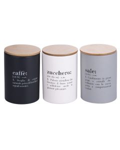 Set 3 barattoli caffè, zucchero e sale 750 ml, Victionary Light