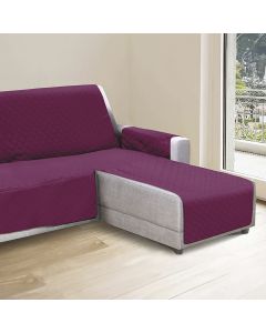Copridivano prugna 3 posti con penisola reversibile 240x305 cm, Sibilla