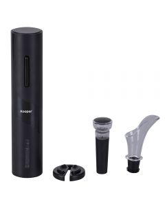 Set vino 4 accessori, apribottiglie elettrico, Kooper