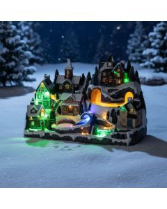 Villaggio natalizio con musica