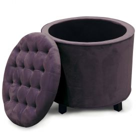 Pouf contenitore multiuso, prugna, Sibilla