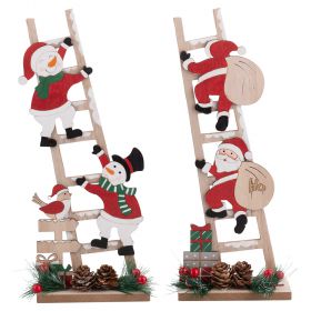 Decorazione natalizia con scala, in legno h. 23 cm,, Santa's House