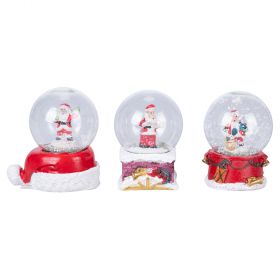 Sfera natalizia con neve, in vetro e poliresina, Santa's House