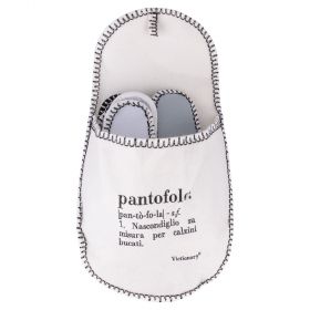 Set 5 paia di pantofole ospite in feltro con porta pantofole, Victionary