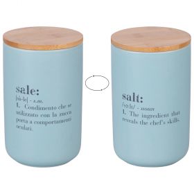 Barattolo sale 1000 ml in ceramica e bambù, Victionary