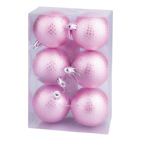 Set 6 palle di Natale rosa Ø 6 cm, Santa's House