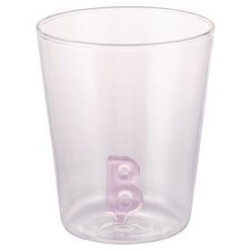 Bicchiere 420 ml in vetro borosilicato, lettera B interna in 3D, Monogram