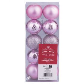 Set 10 palle di Natale rosa assortite Ø 5 cm, Santa's House