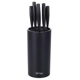 Ceppo con 5 coltelli in acciaio inox, nero, SìChef