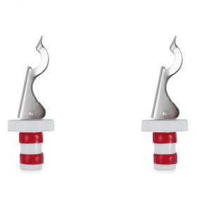 Set 2 tappi bottiglia, con leva stappa bottiglie
