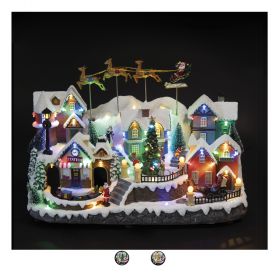 Villaggio natalizio con musica, movimento e 42 led 42,5x24x31 cm, Santa's House