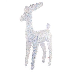 Renna led a batteria h. 92 cm in ferro e pet iridescente, Santa's House