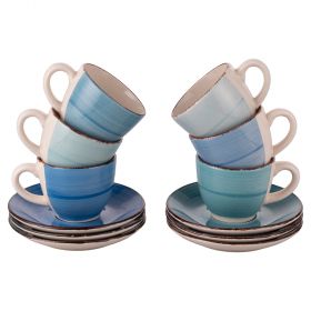 Set 6 tazzine caffè con piattino