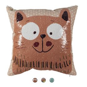 Cuscino arredo 40x40 cm gatto con paillettes