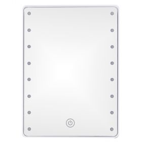 Specchio make-up 16 led, a batteria, 16,5x22 cm, bianco, Vanity