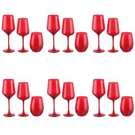 Set bicchieri acqua e calici vino da 18 pezzi, Rubino Red Sibilla