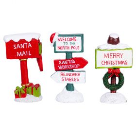 Cartello villaggio natalizio h. 8 cm, Santa's House