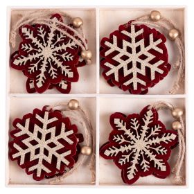 Set 8 appendini natalizi fiocco di neve, effetto velluto Natale Chic