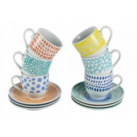 Set 6 tazzine caffè con piattino