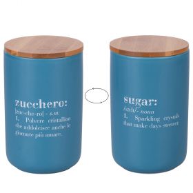 Barattolo zucchero 1000 ml in ceramica e bambù, Victionary