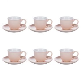 Set 6 tazzine caffè 100 ml con piattino, Oh Sandy, Forma