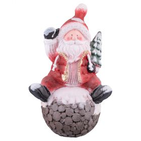 Babbo Natale su sfera decorativa in poliresina h. 48 cm, Santa's House