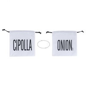 Sacchetto cipolla in cotone con laccetto, double face, bianco, Bigismore