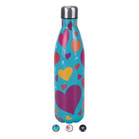 Bottiglia termica 24 ore in acciaio inox 750 ml, Cuori