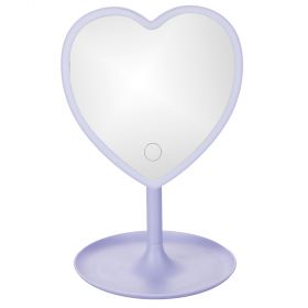 Specchio make-up cuore, con led, touch, lilla, Vanity