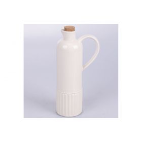 Oliera 635 ml in ceramica, tappo in sughero, salvia chiaro, 4 Toni