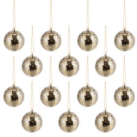 Set 14 palle natalizie disco ball, oro, Santa's House
