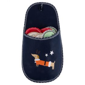 Set 5 paia di pantofole ospite in feltro con porta pantofole, Natalotto