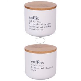 Barattolo caffè 500 ml in ceramica e bambù, Victionary